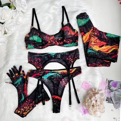 5-Delige Tie Dye Lingerie Set