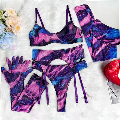 5-Delige Tie Dye Lingerie Set