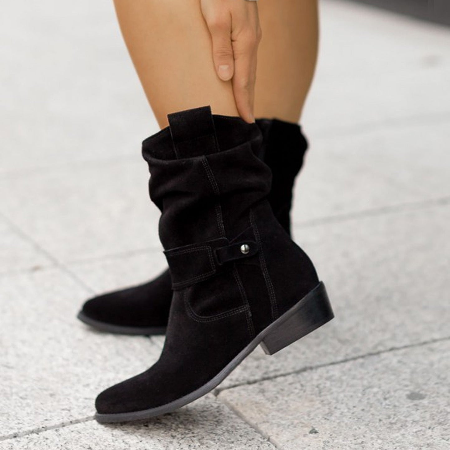 Suede Boot With Heel