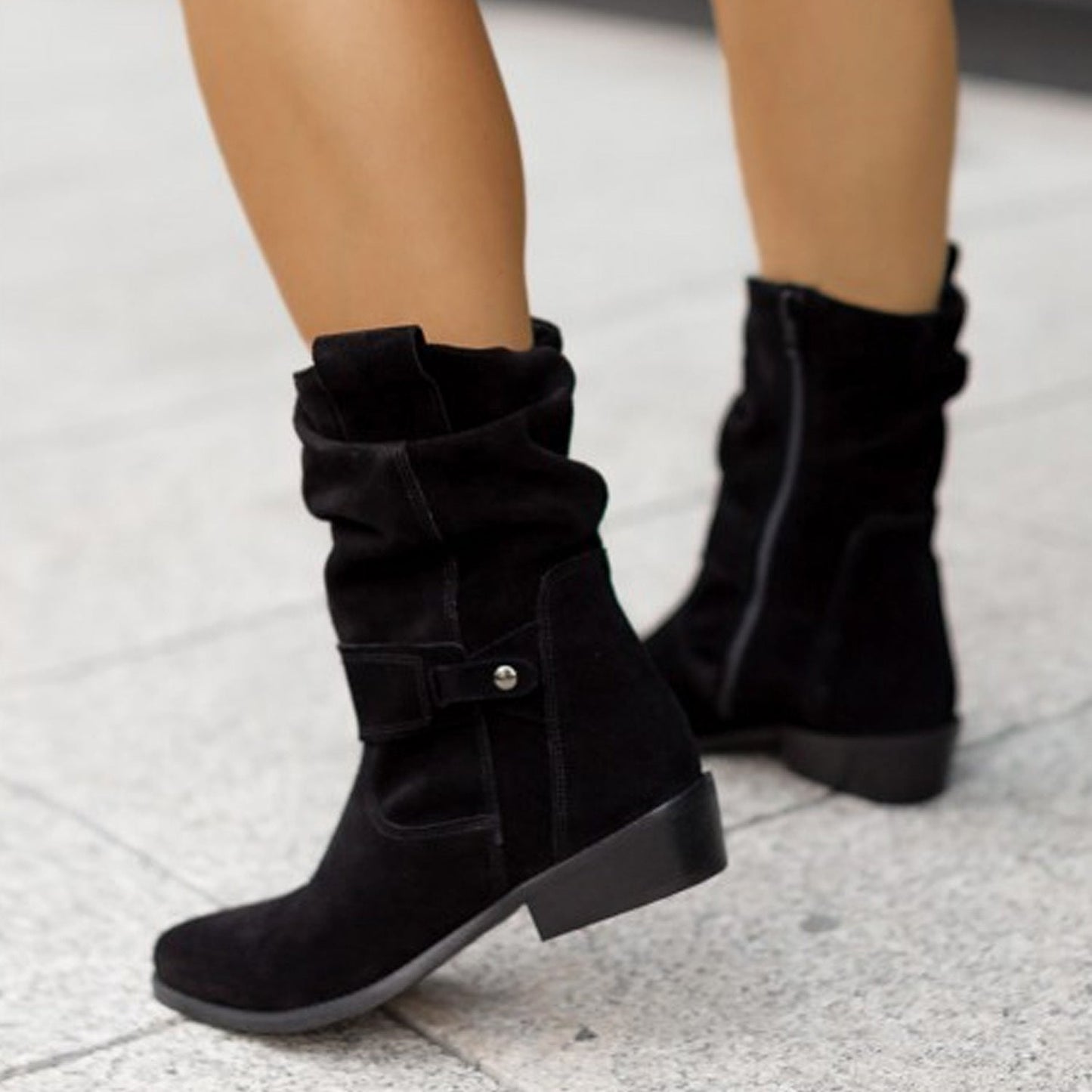 Suede Boot With Heel