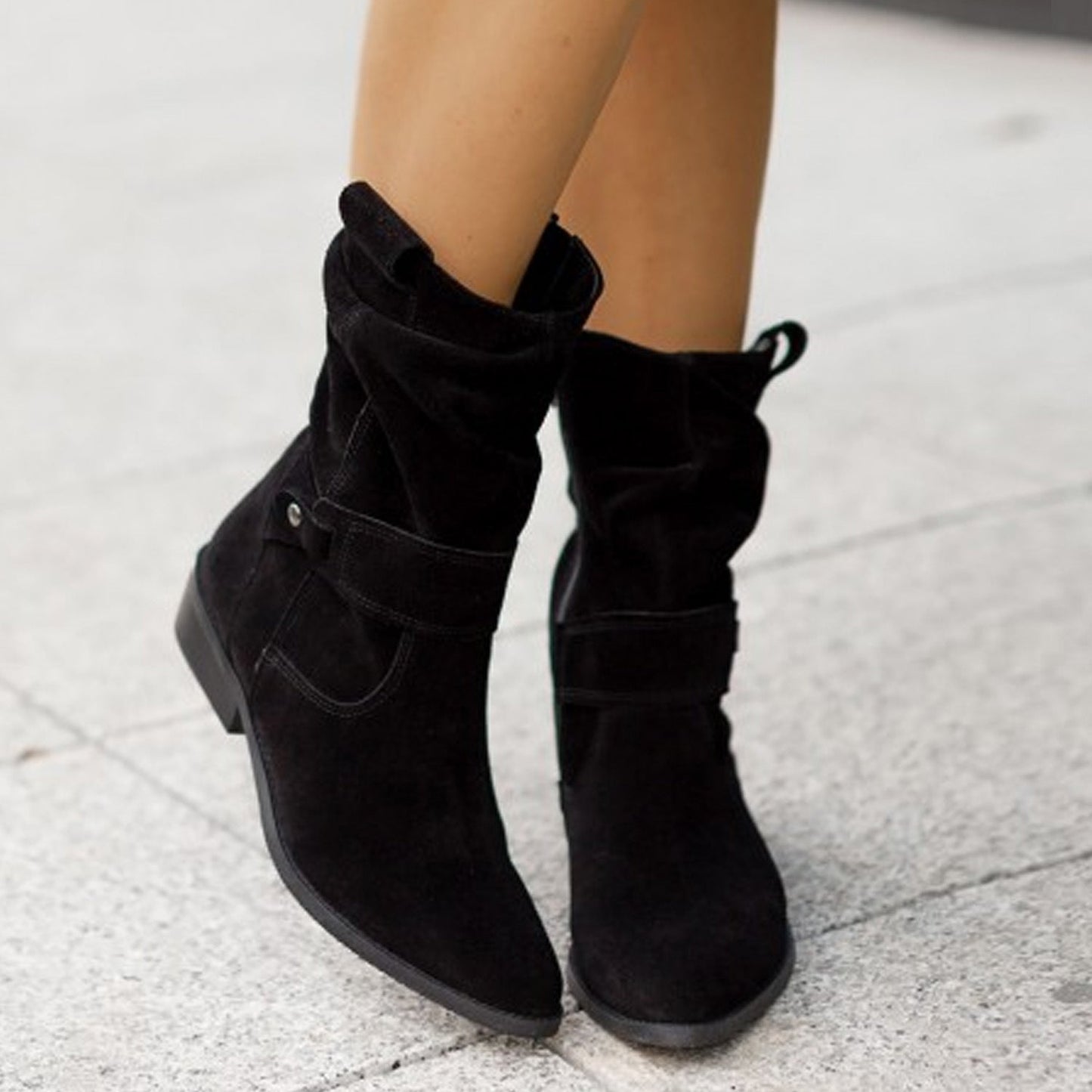 Suede Boot With Heel