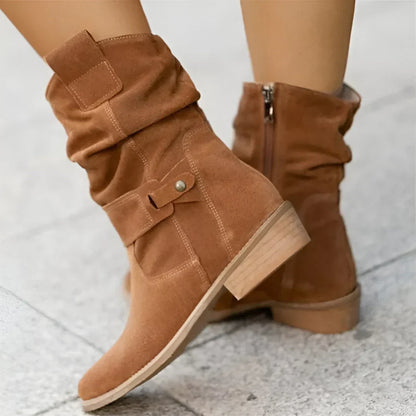 Suede Boot With Heel