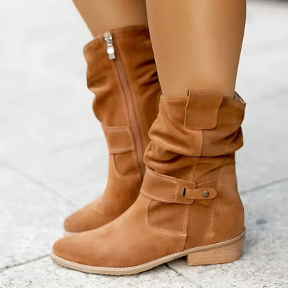 Suede Boot With Heel