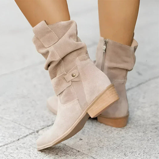 Suede Boot With Heel