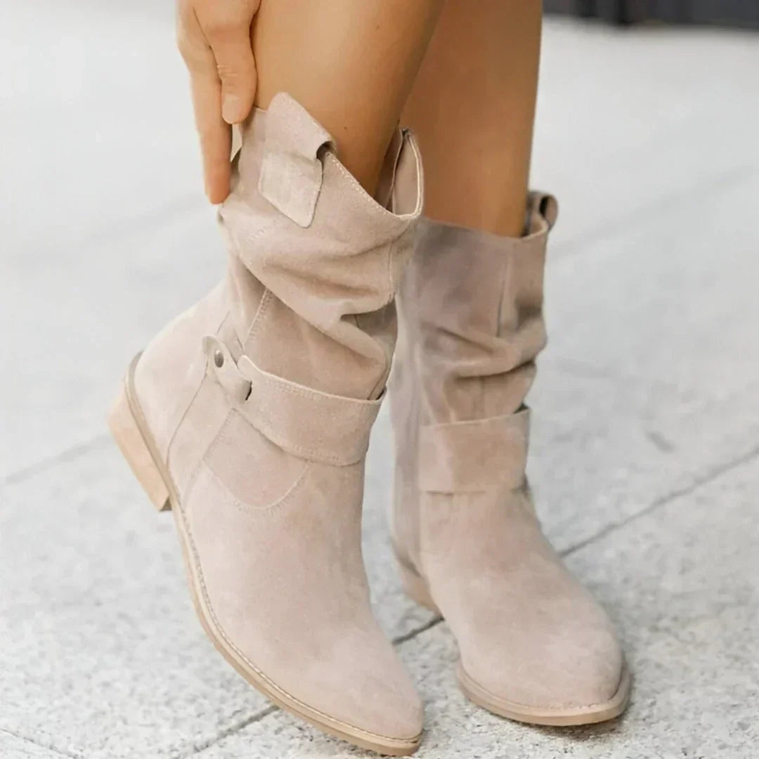 Suede Boot With Heel